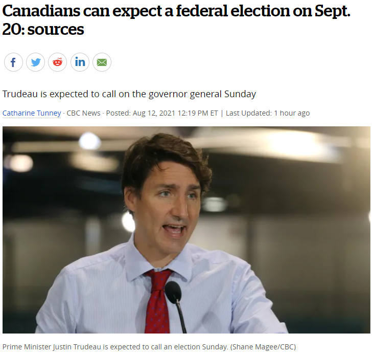 突发! 加拿大联邦大选有望提前至下月 竞选3天后就开始 特鲁多一路领先! 新闻 第1张
