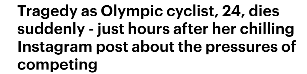 惊! 24岁美女奥运选手突然去世! 生前最后一句话令人不寒而栗 网友心都碎了! 新闻 第1张