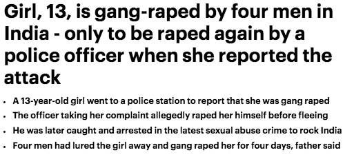 惨无人道! 13岁少女遭4人轮奸 哭着报警 竟又被警察性侵! 社会 第1张