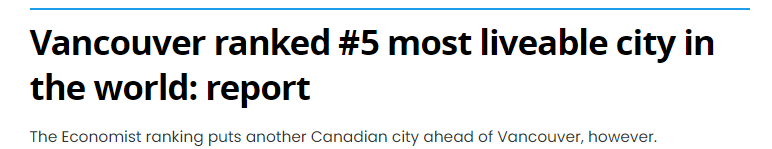 大赢家! 全球最宜居城前10  加拿大占仨! 温哥华杀回来了 名次跌破眼镜! 新闻 第4张