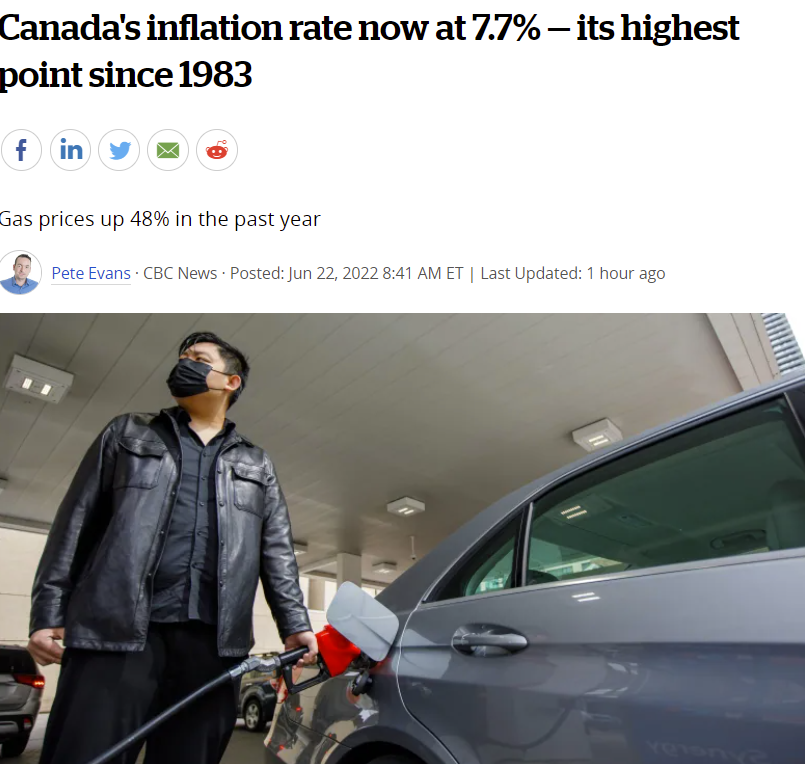 近40年最高! 加拿大通胀飙到7.7% 加息无悬念 民不聊生的时代真的来了？ 社会 第2张